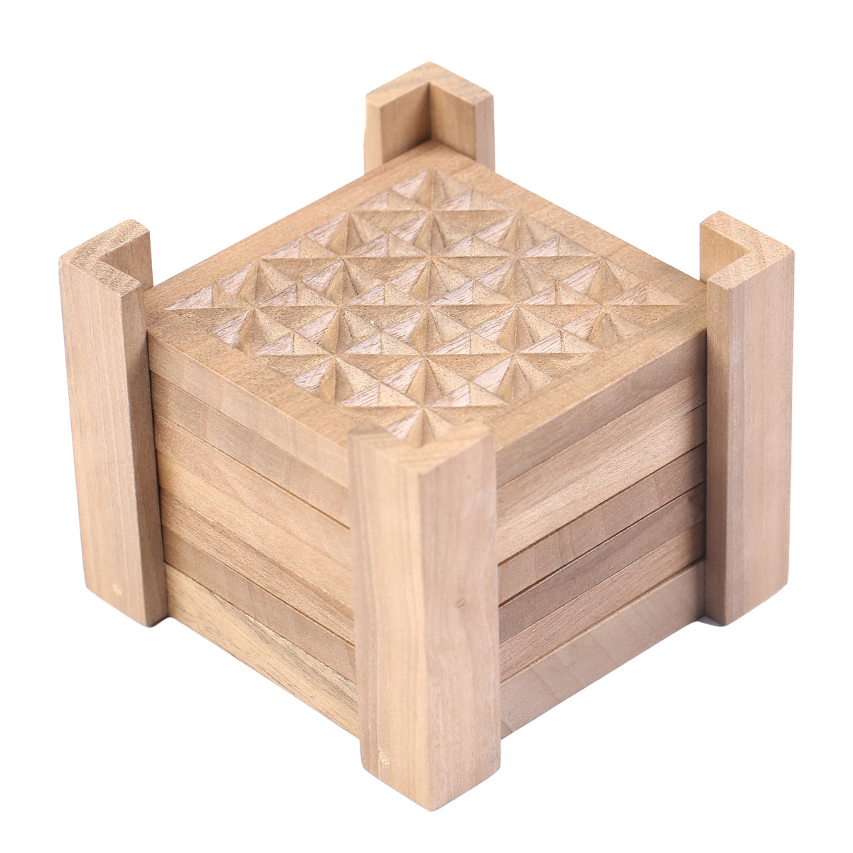 Walnut Cup Saucer Set | Wooden Square Saucer Set