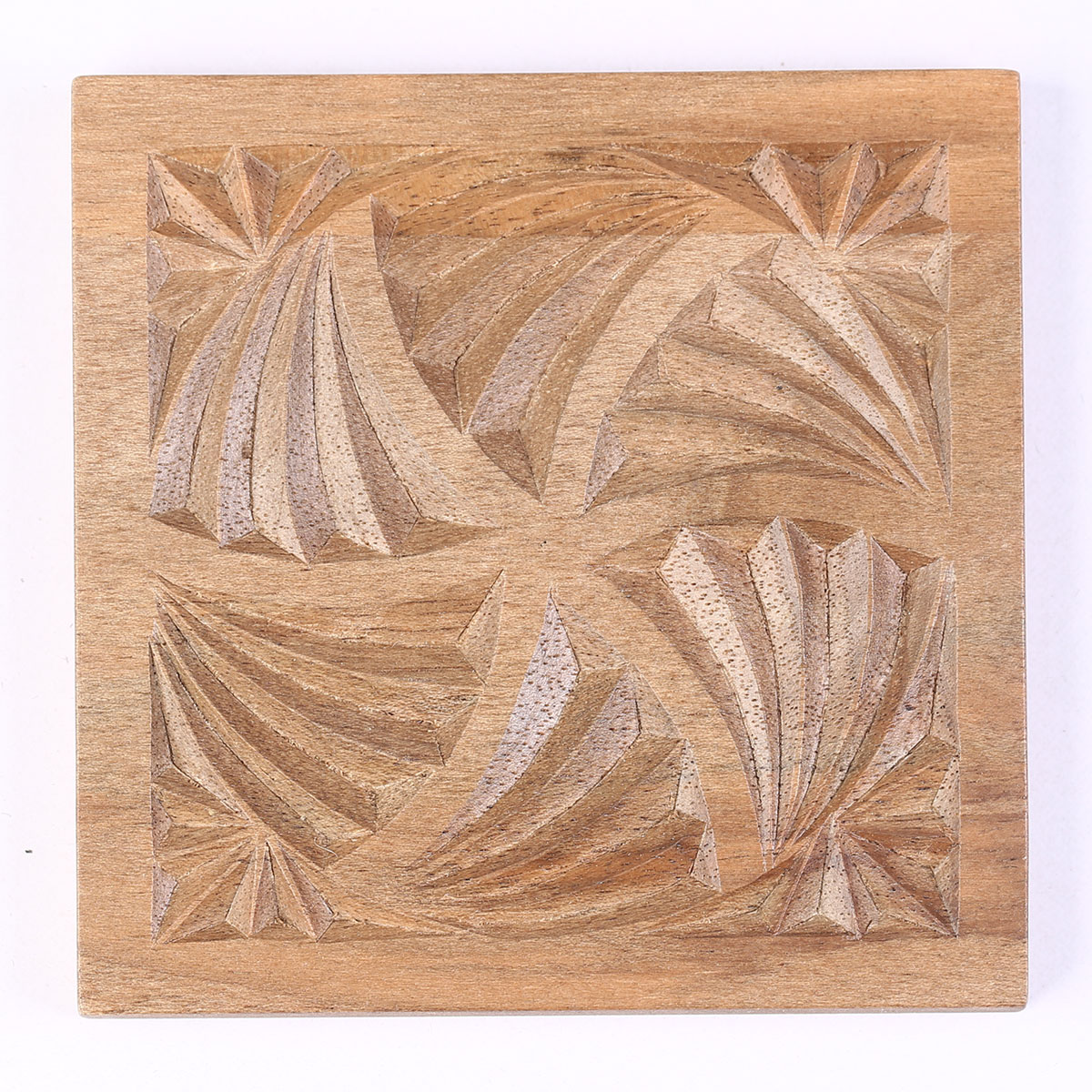 Walnut Cup Saucer Set | Wooden Square Saucer Set