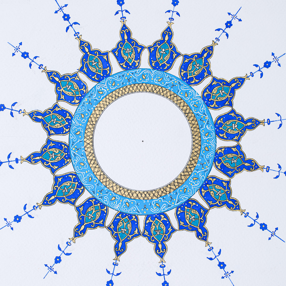 Handpainted with Gold Water-Shamsa