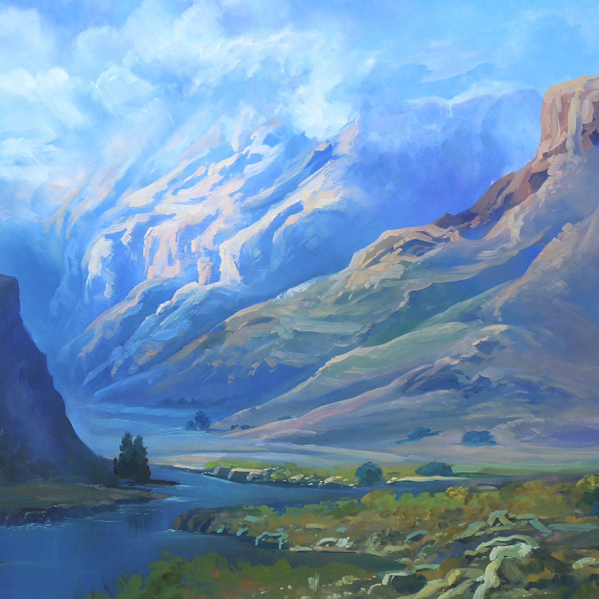 Parwan Hills Oil Artwork | Hill Landscape Painting
