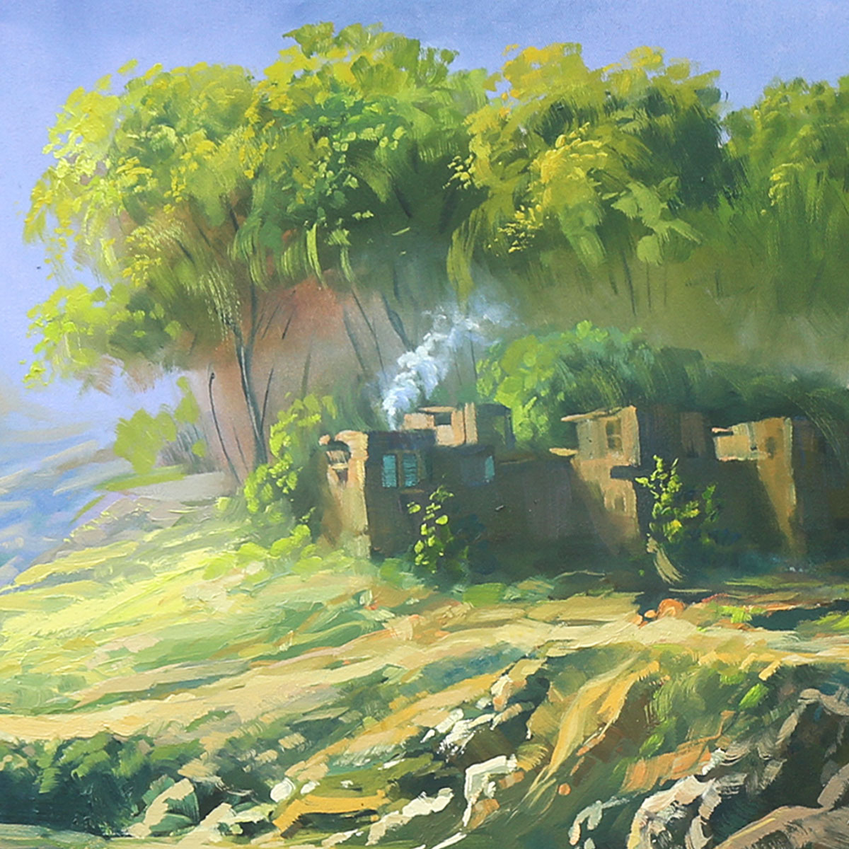 Badakhshan Rural House Painting | Landscape Wall Art