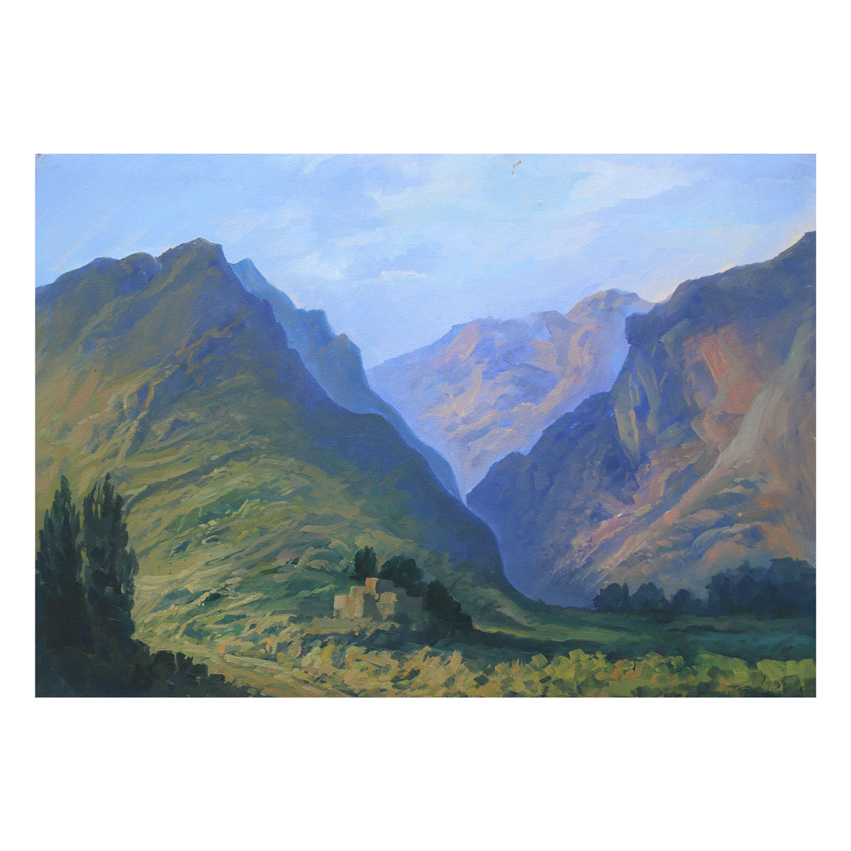 Hilly View of Kunar Province Artwork | Oil Color Painting