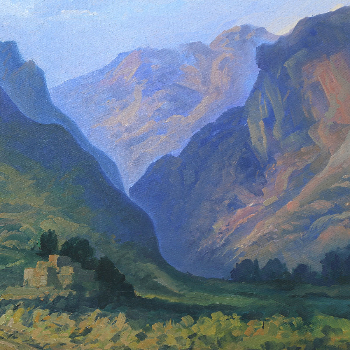 Hilly View of Kunar Province Artwork | Oil Color Painting