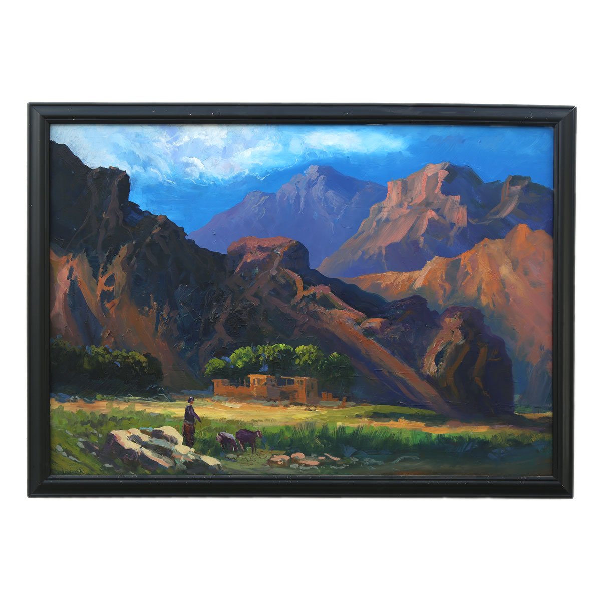 Spring View of Panjsher Province Artwork | Oil Color Landscape Painting