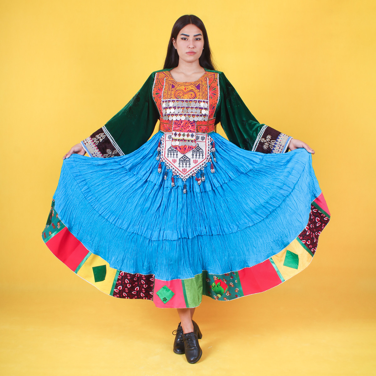 Aseel Design Gande Afghani | Women's Light Blue Afghan Dress