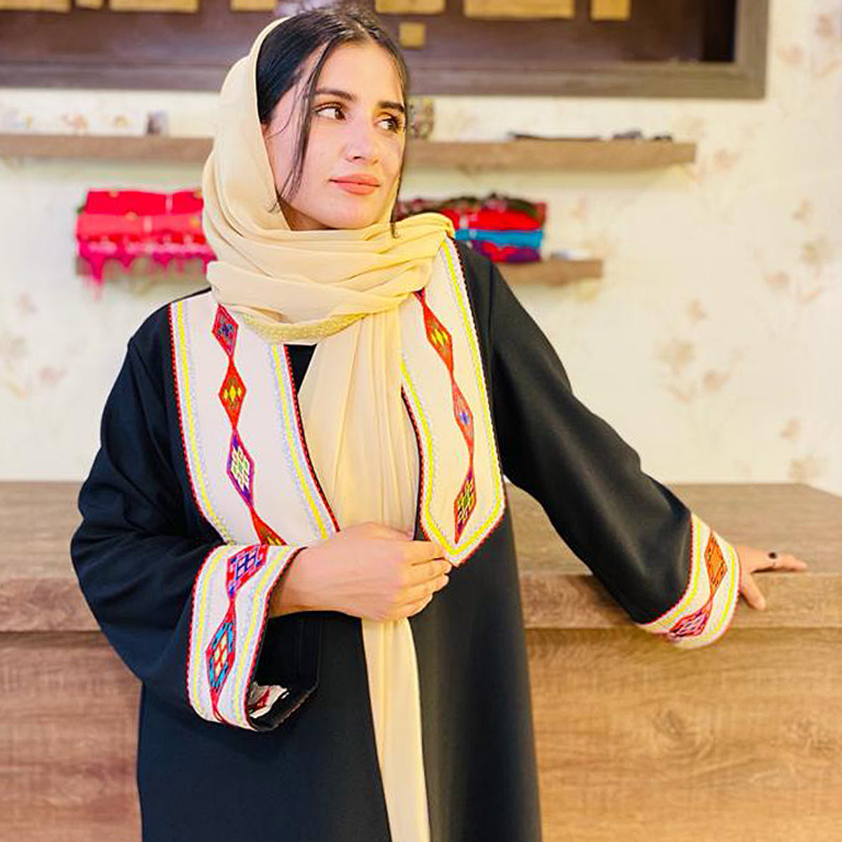Black Embroidered Women's Coat | Traditional Afghan Chappan