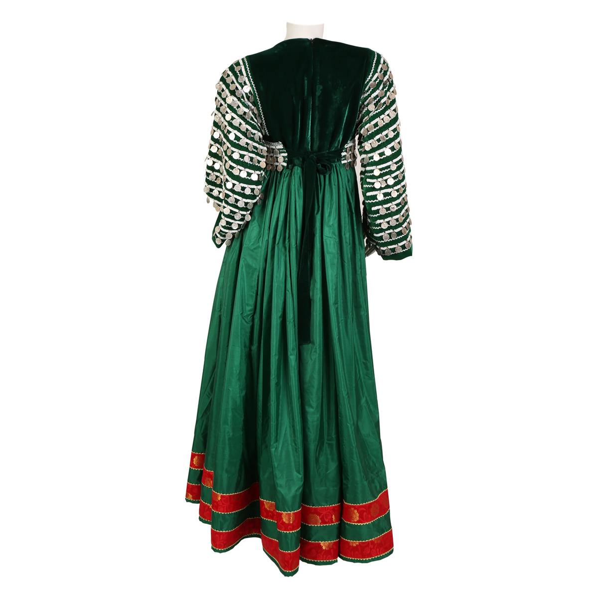 Green Long Pleat Maxi | Velvet Fancy Long Frock