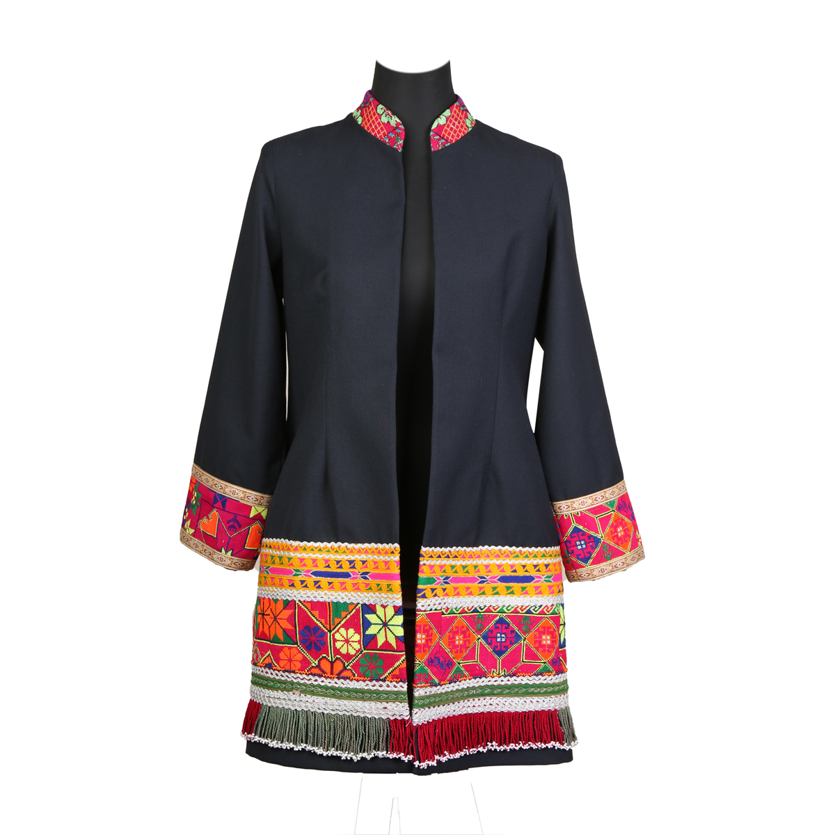 Black Women Coat | Embroidered Coat for Women