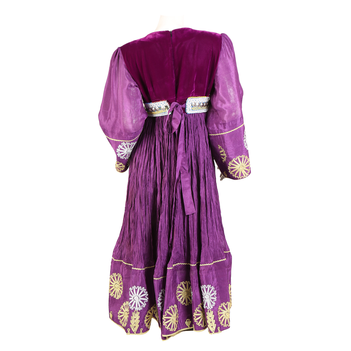 Violet Sunray Pleat Dress | Cherma Embroidered Frock