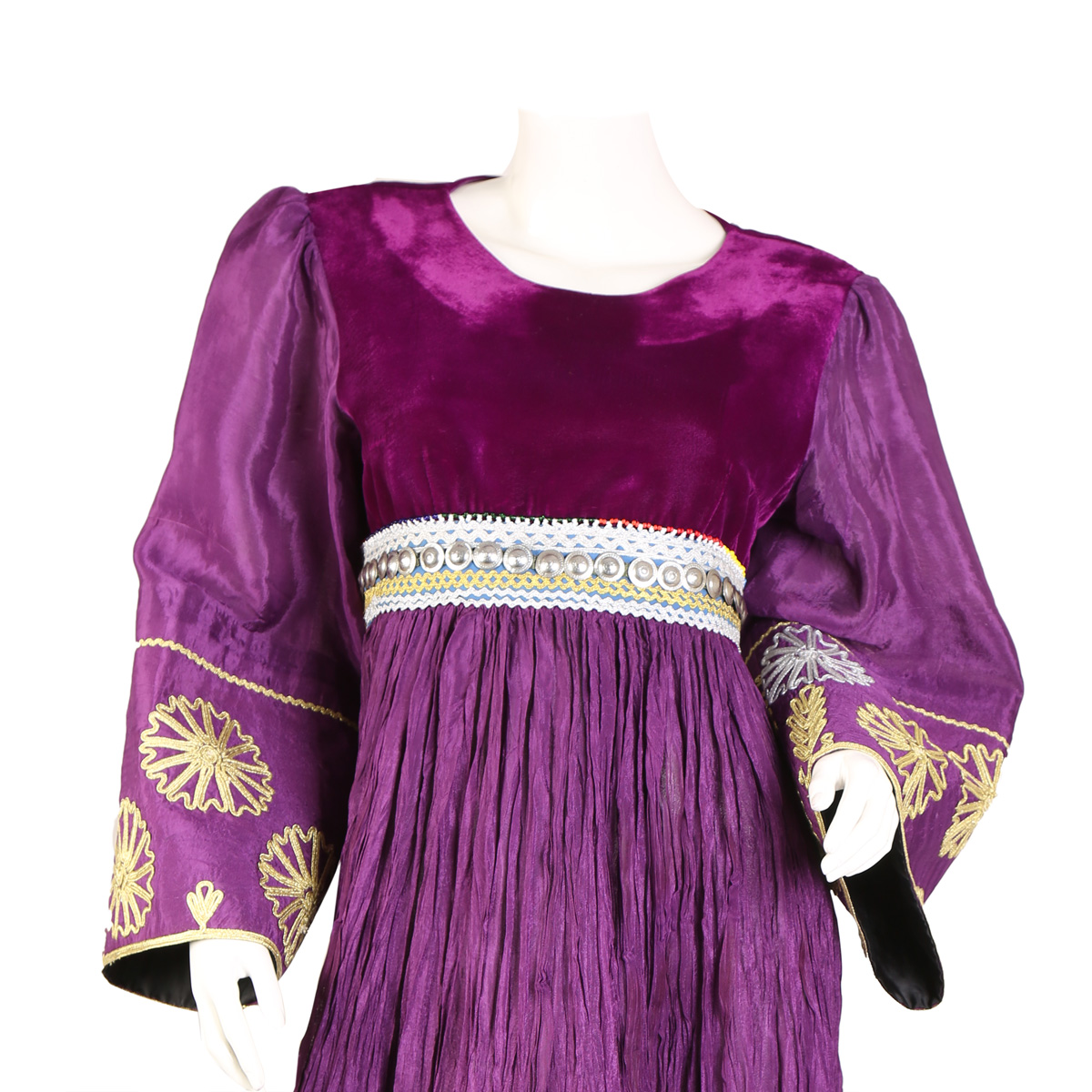 Violet Sunray Pleat Dress | Cherma Embroidered Frock