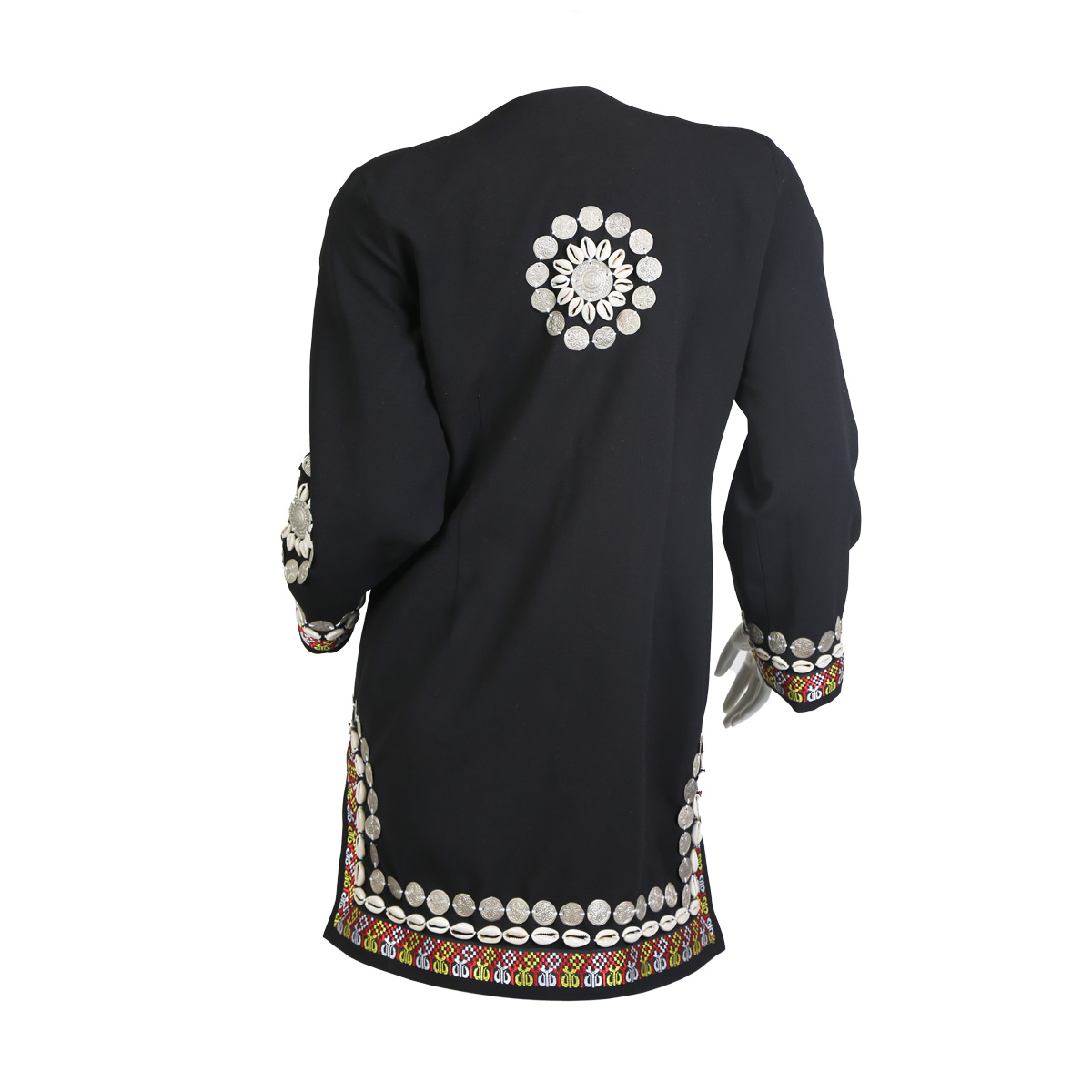 Women Coat | Black Embroidered Caftan