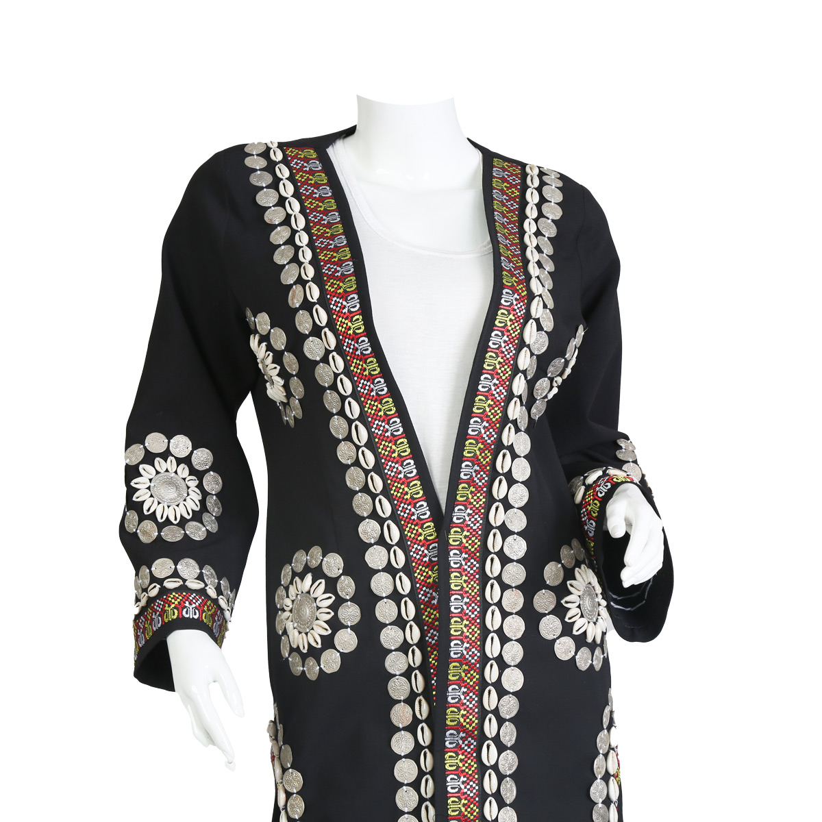 Women Coat | Black Embroidered Caftan