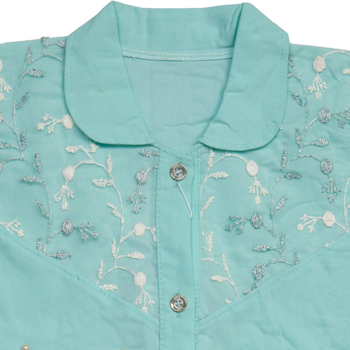 Floral Hand-Stitch Girl's Shirt | Cap-Sleeves Fancy Girl's Top