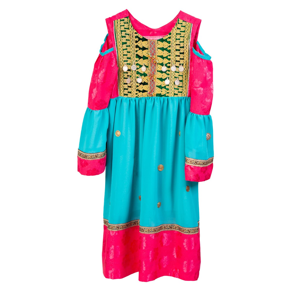 Kochi Embroidered Fancy Dress | Blue Cherma Work Frock
