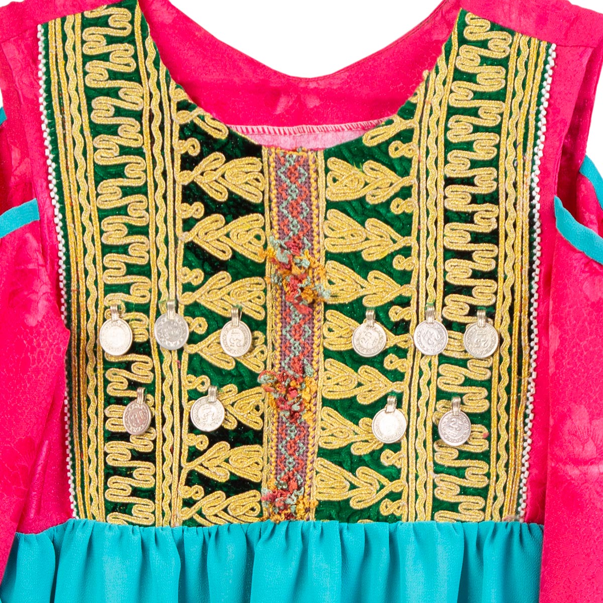 Kochi Embroidered Fancy Dress | Blue Cherma Work Frock