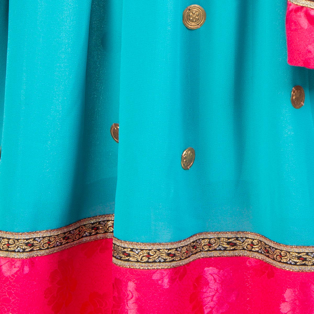 Kochi Embroidered Fancy Dress | Blue Cherma Work Frock