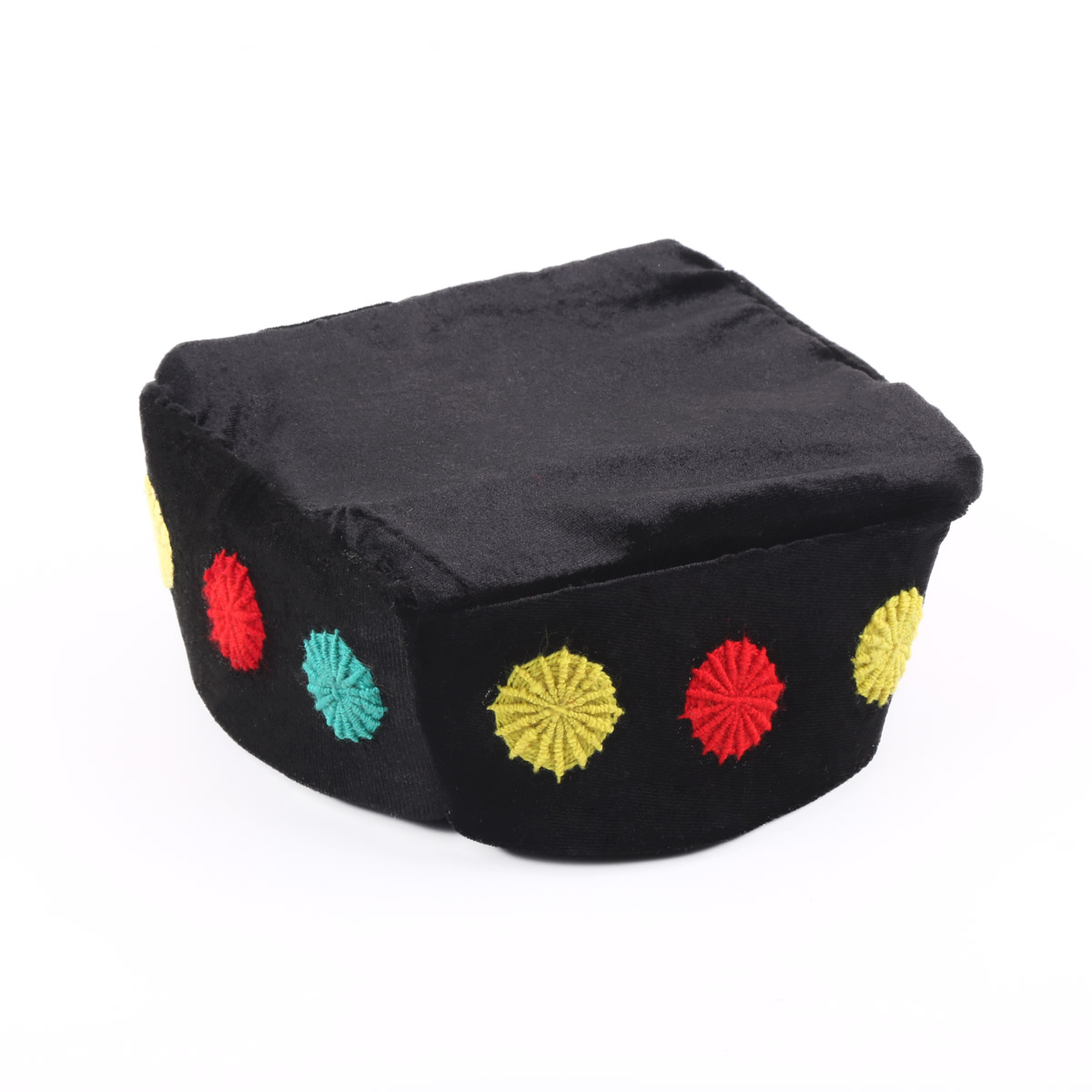 Velvet Colorful Belted Pleated Frock | Black Embroidered Short Frock