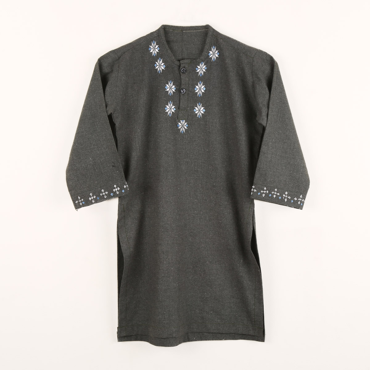 Gray Embroidered Kid's Outfit | Casual Wear Kid's Attire