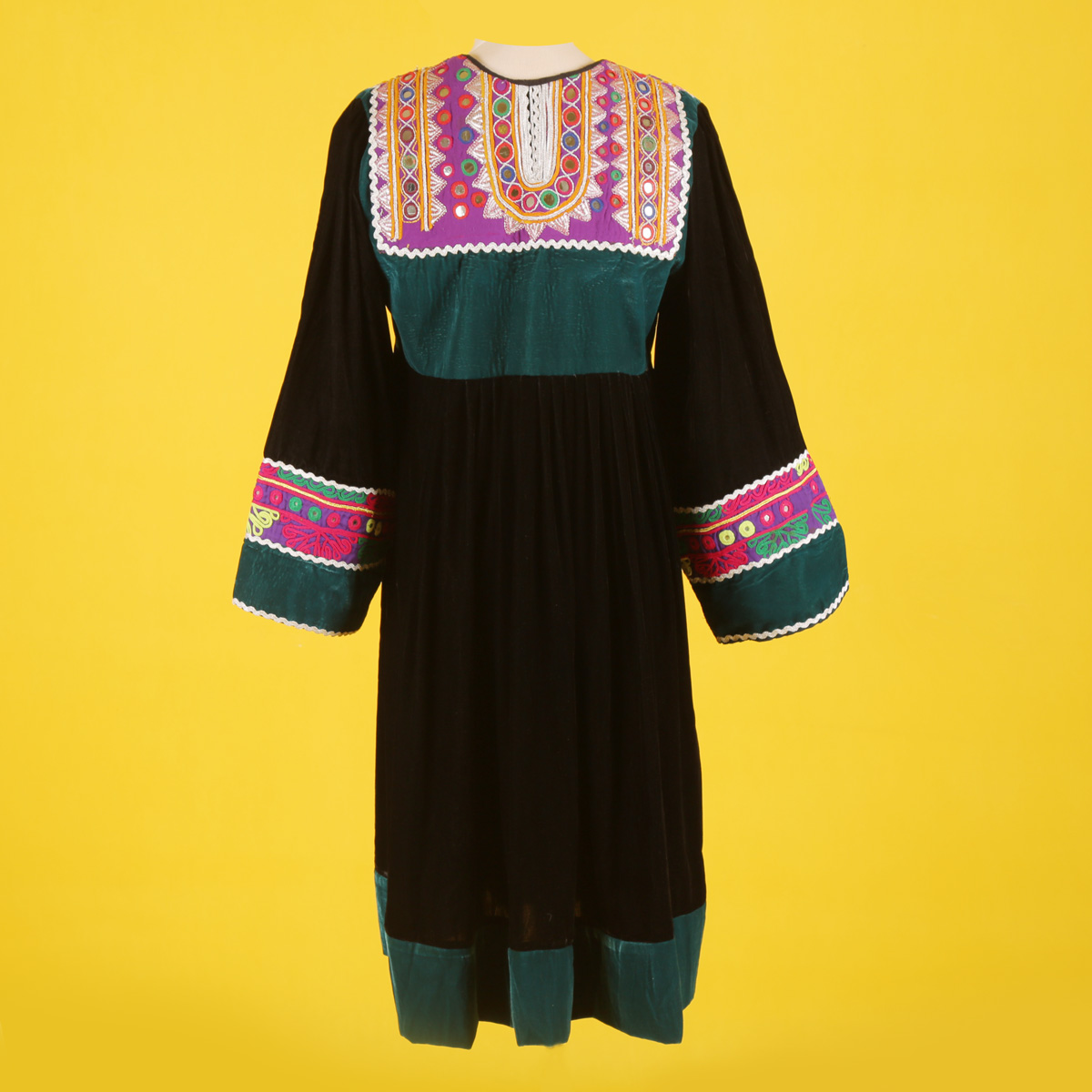 Black Mirror Embroidered Dress | Velvet Party Wear Short Dress