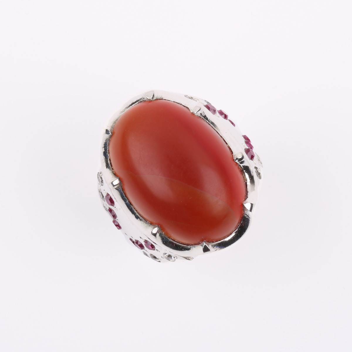 Agate Stone Silver Ring | Sultani Pave Band Ring