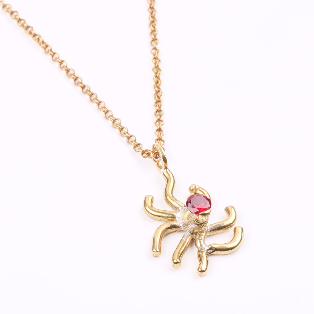 Maroon Drop Locket | Golden Chain Pendant 
