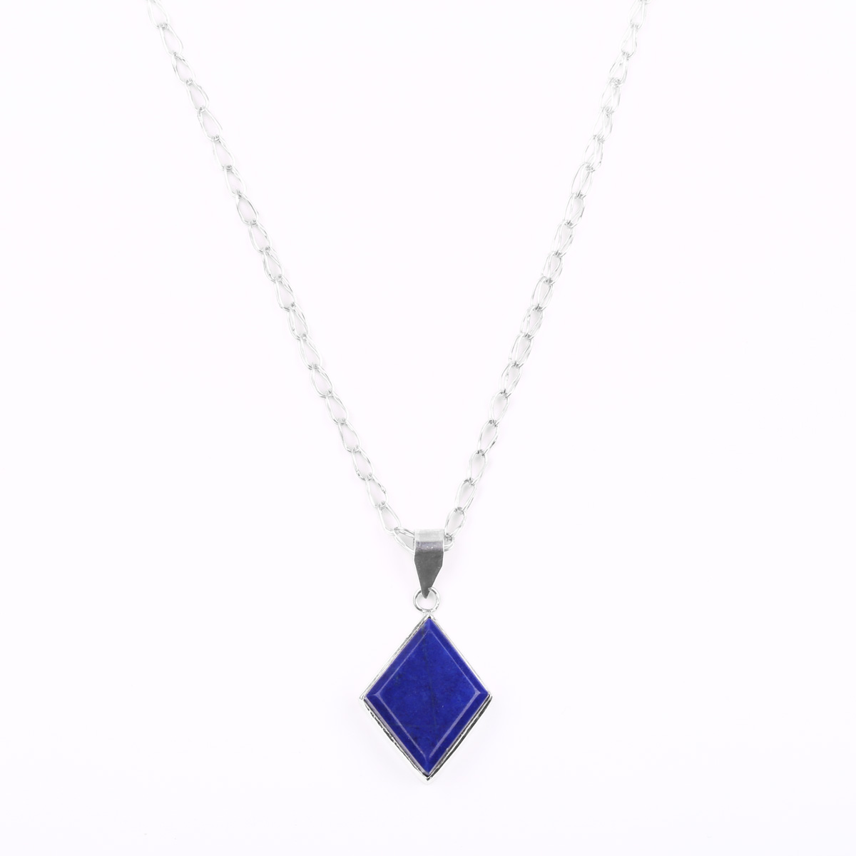 Lapis Lazuli Drop Necklace | Marquise Chain Locket