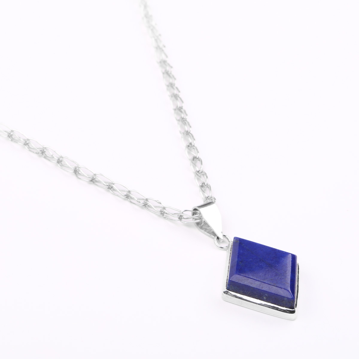 Lapis Lazuli Drop Necklace | Marquise Chain Locket