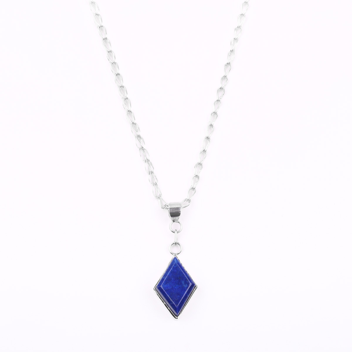 Lapis Lazuli Necklace | Drop Marquise Chain Locket