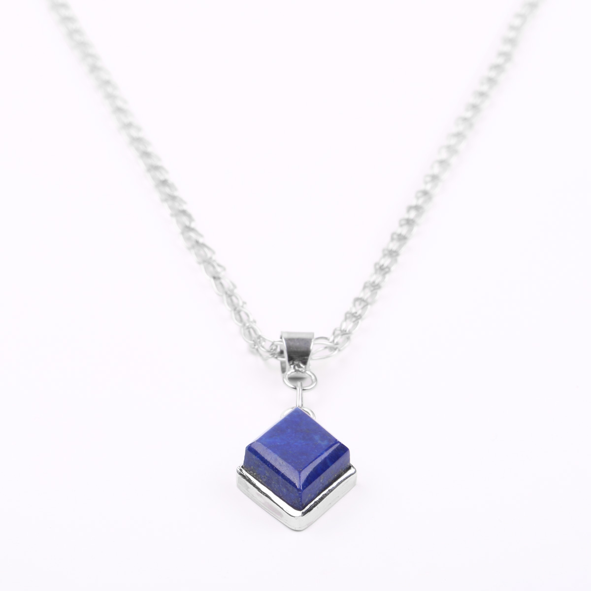 Lapis Lazuli Necklace | Drop Marquise Chain Locket