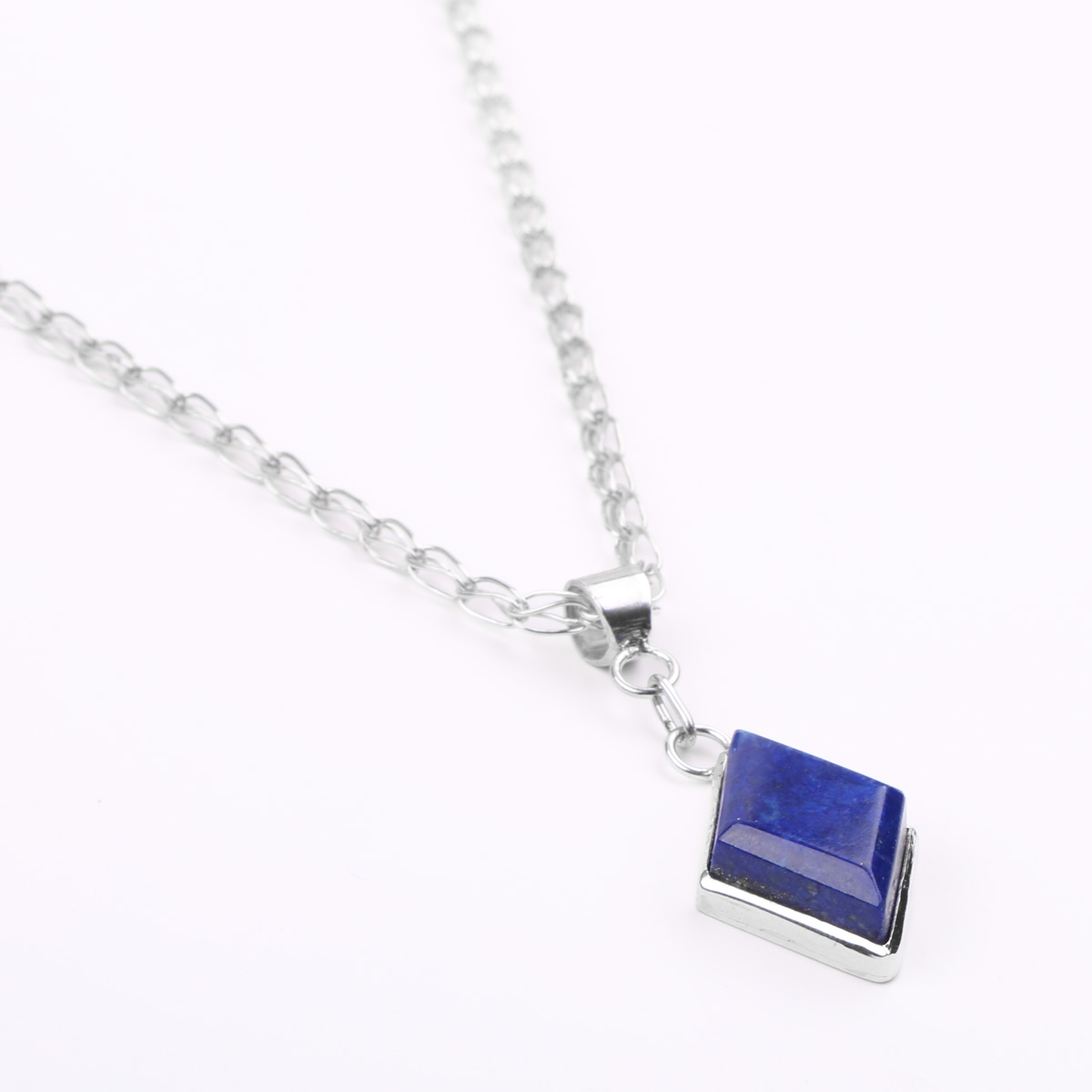 Lapis Lazuli Necklace | Drop Marquise Chain Locket
