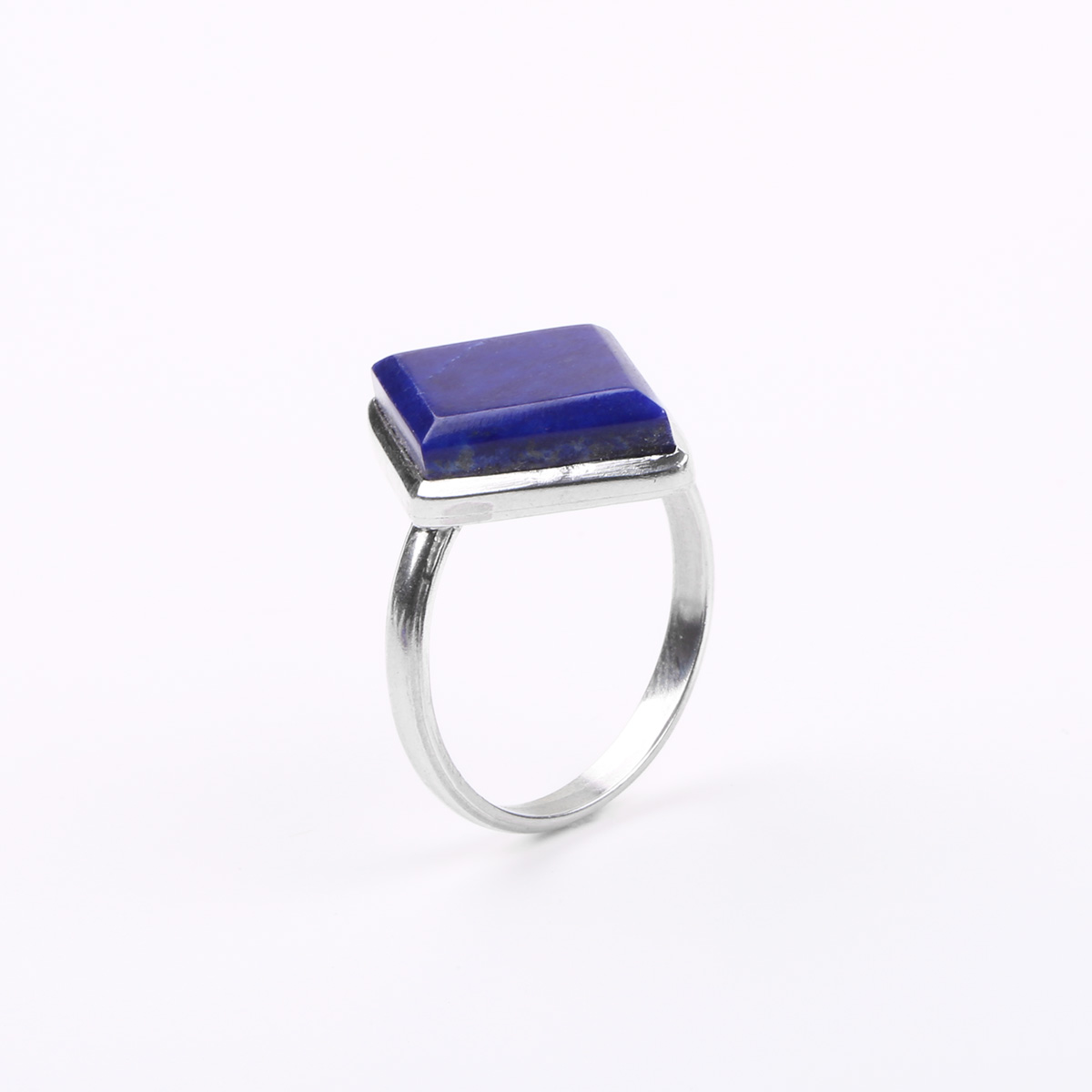 Lapis Lazuli Ring | Marquise Straight Silver Ring