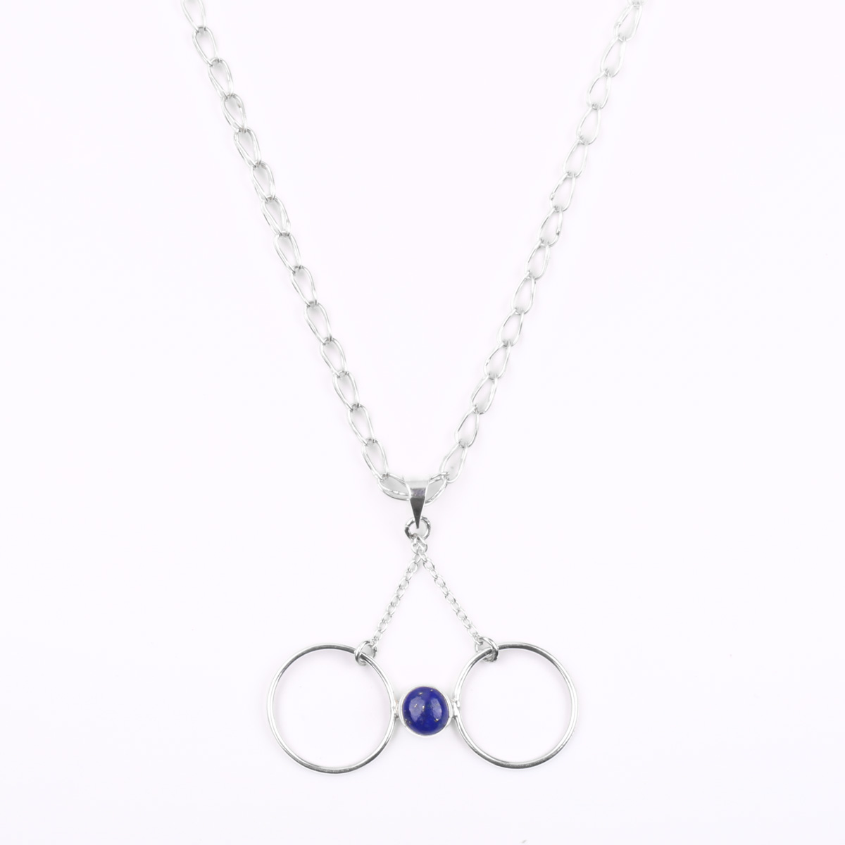 Lapis Lazuli Pendant | Silver Butterfly Chain Locket