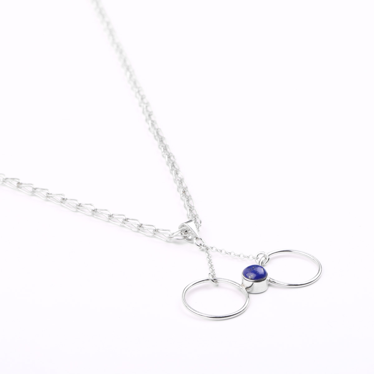 Lapis Lazuli Pendant | Silver Butterfly Chain Locket