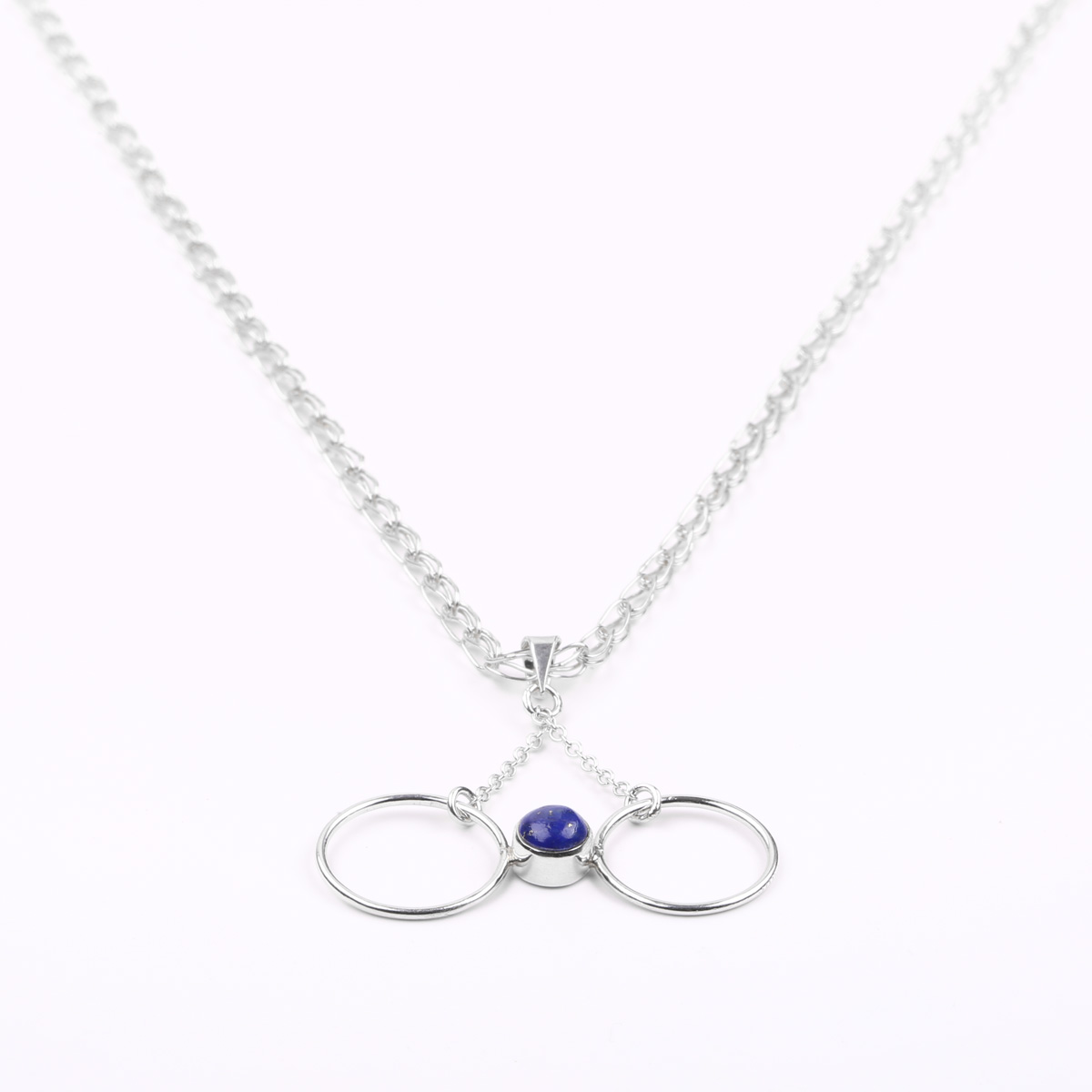 Lapis Lazuli Pendant | Silver Butterfly Chain Locket