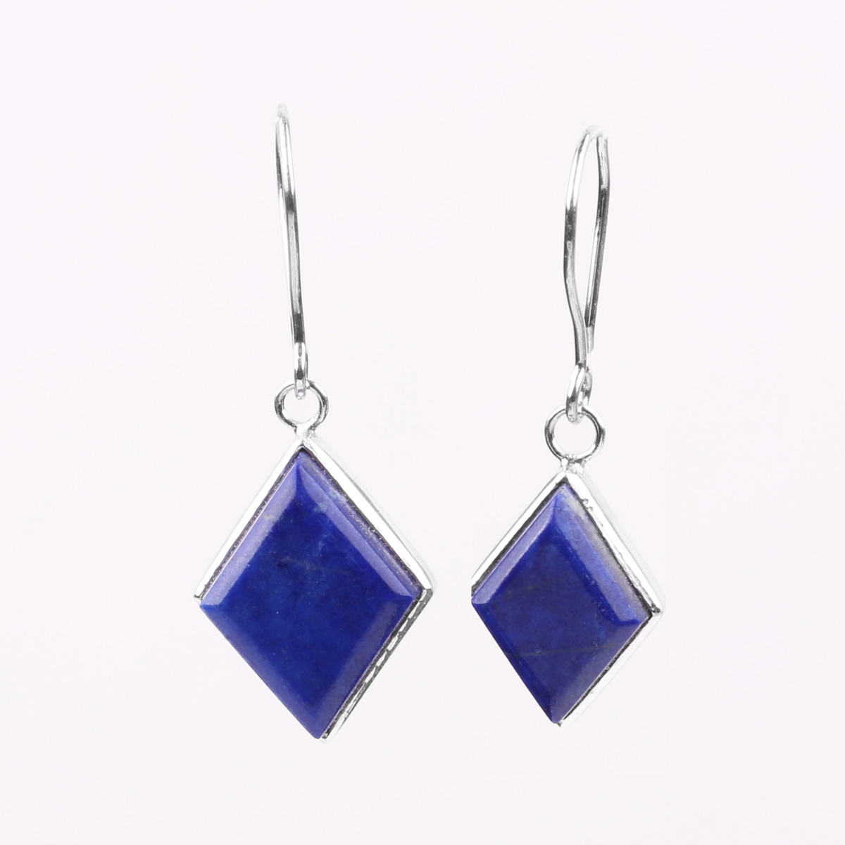 Lapis Lazuli Dangle Earrings | Silver Hook Earrings