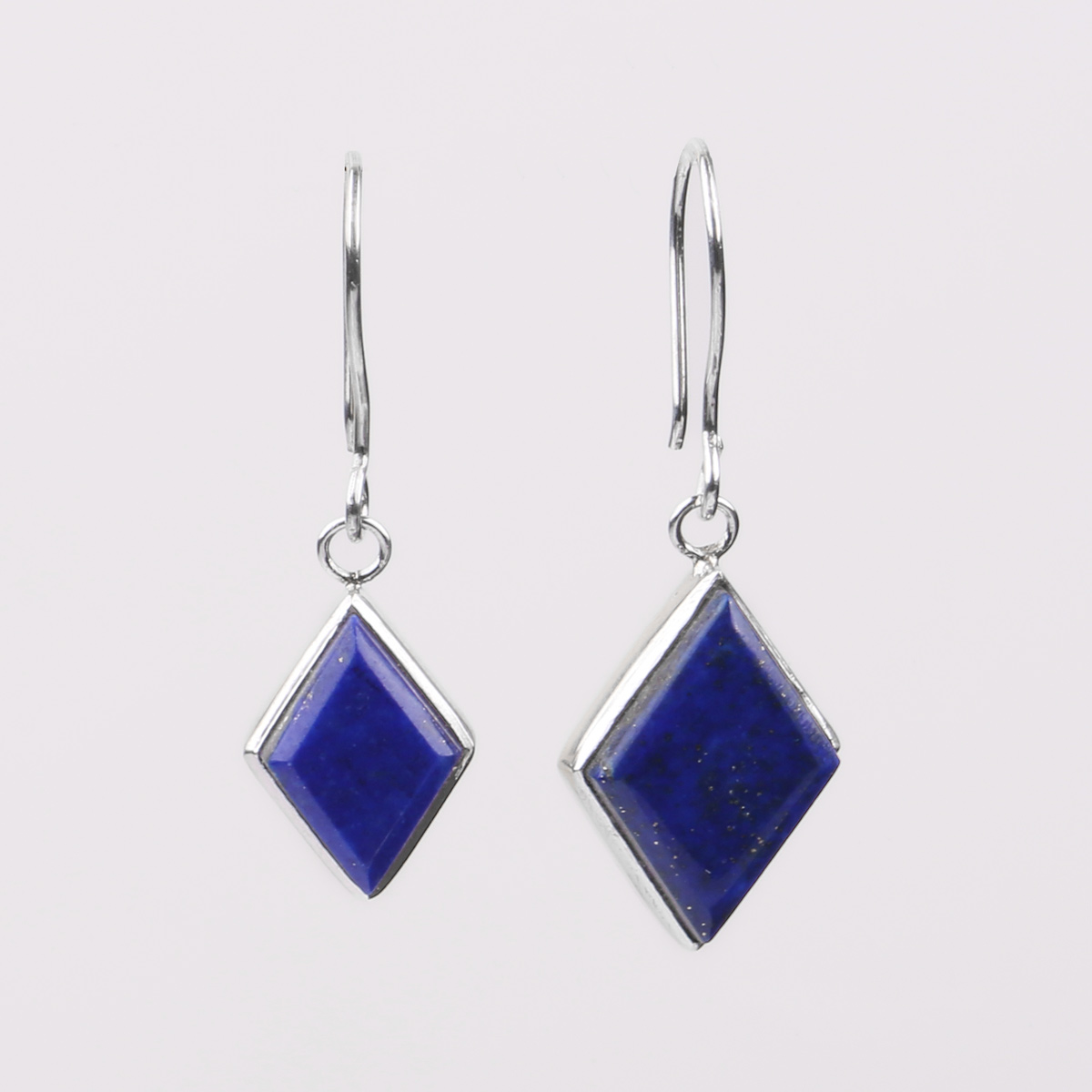 Lapis Lazuli Hook Earrings | Dangle Silver Earrings