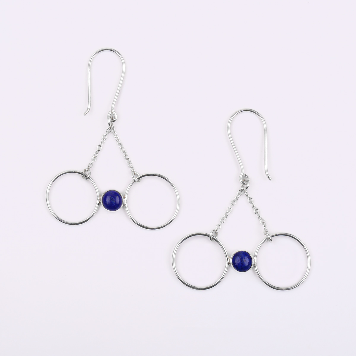 Lapis Lazuli Hook Earrings | Butterfly Silver Earrings