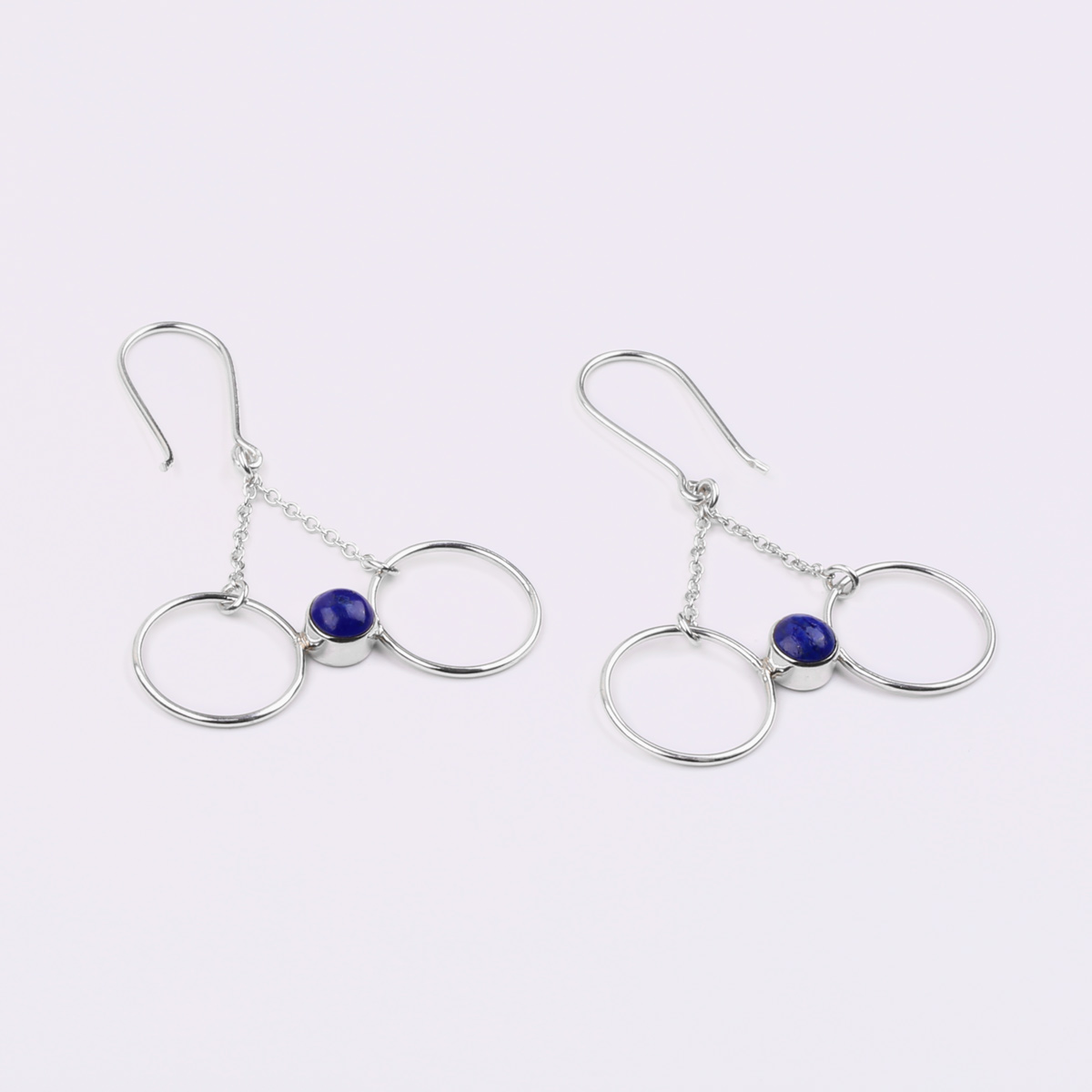 Lapis Lazuli Hook Earrings | Butterfly Silver Earrings