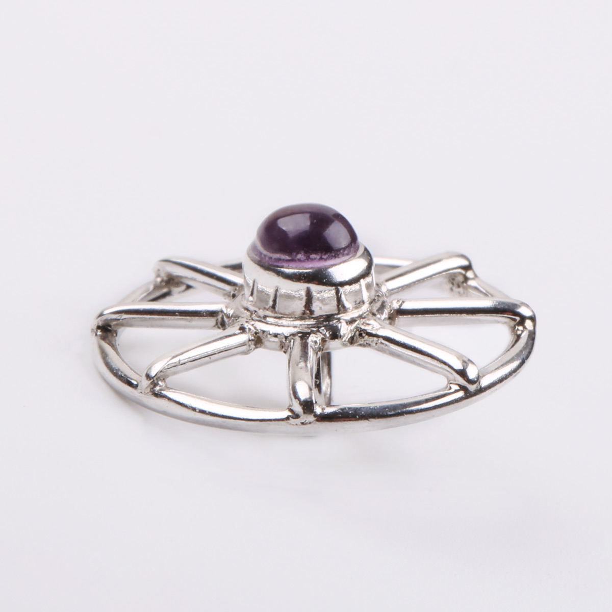 Amethyst Button Set | Set of 7 Silver Button