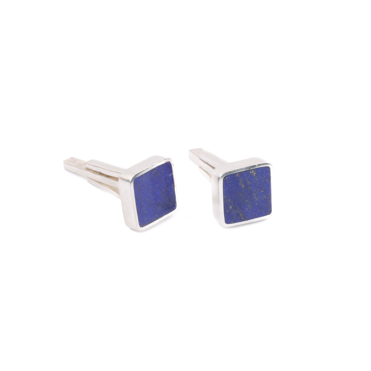 Lapis Lazuli Cufflinks | Silver Square Cufflinks 