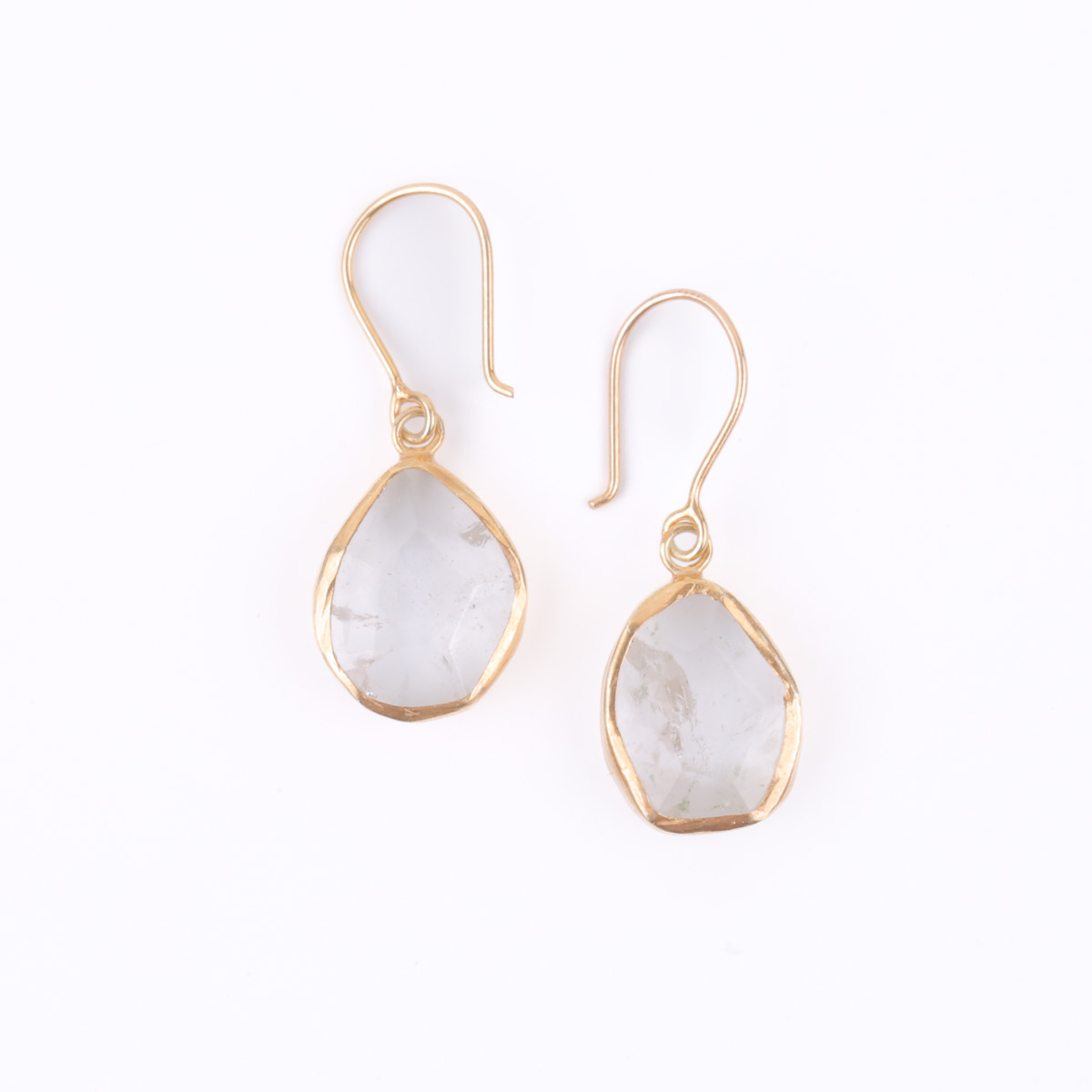 Quartz Gold Plated Earrings | Silver Dangle Earrings 