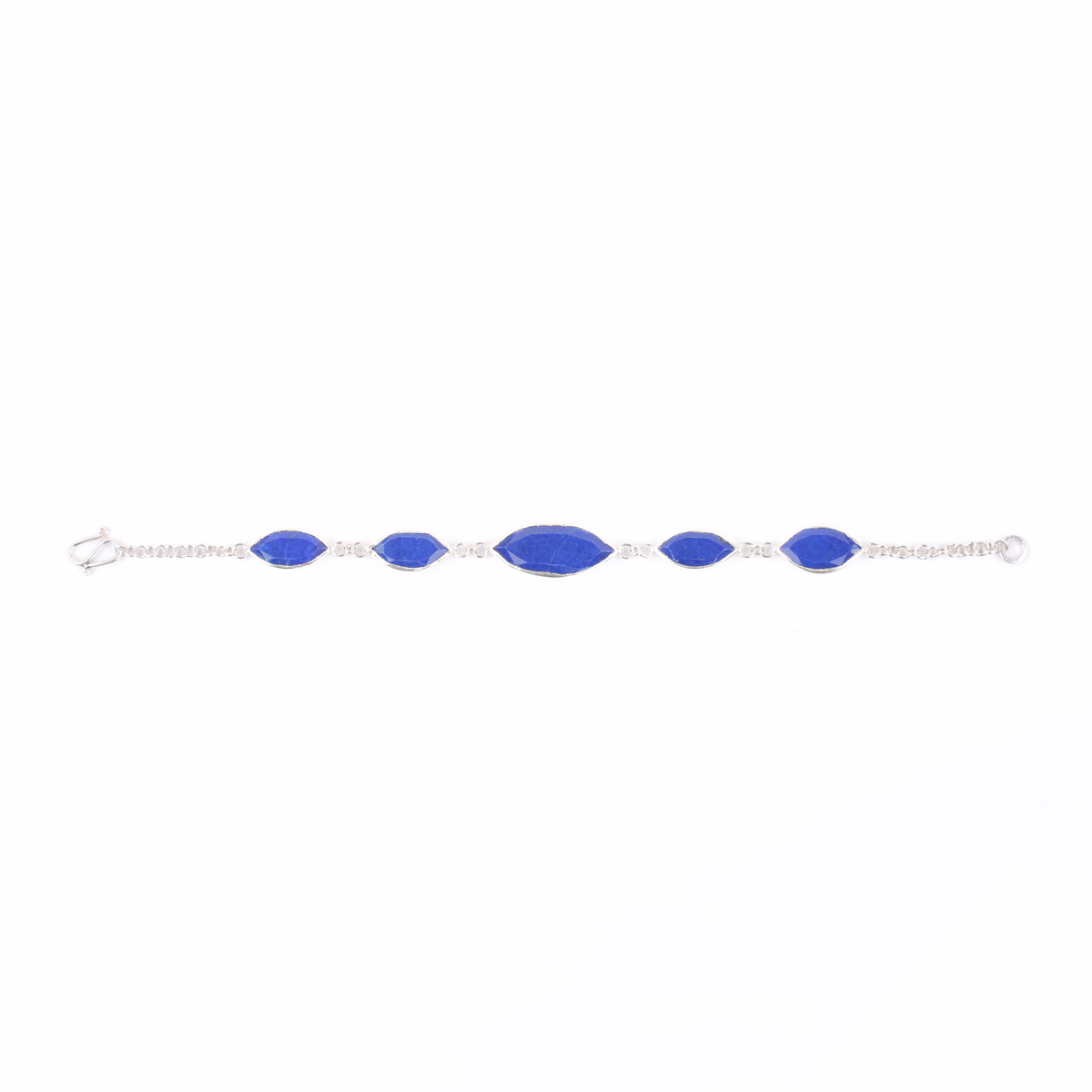 Lapis Stone Chain Bracelet | Silver Birthstone Bracelet 