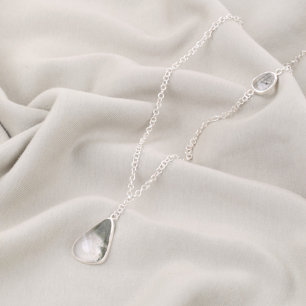 Quartz Silver Locket | Pear Drop Pendant