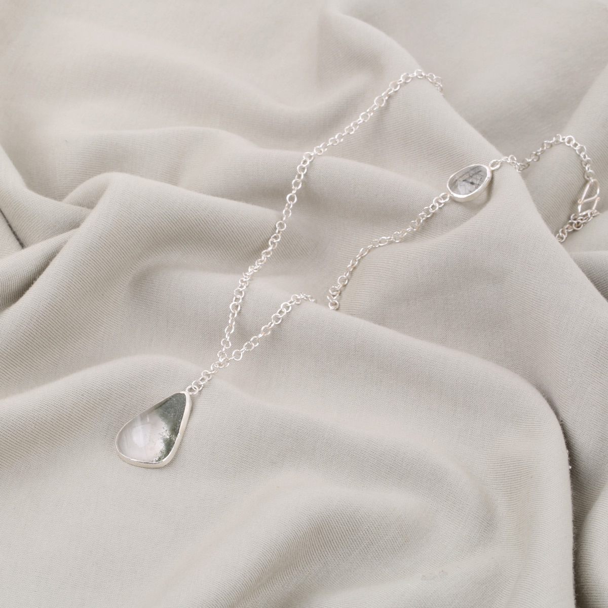 Quartz Silver Locket | Pear Drop Pendant