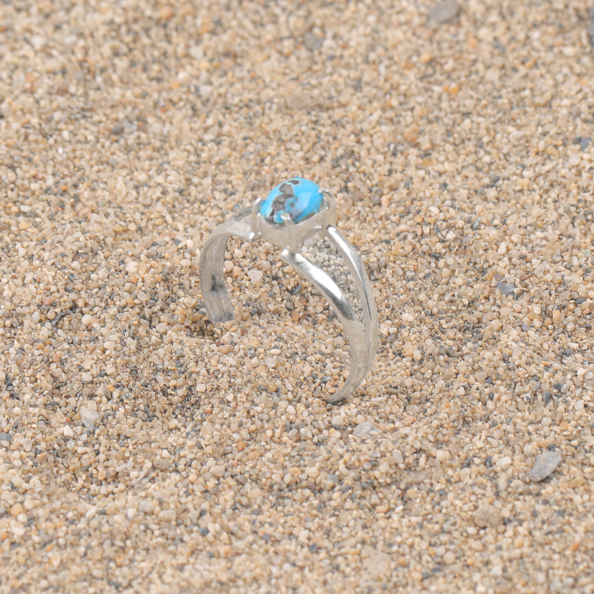 Turquoise Silver Ring | Halo Style Women's Ring