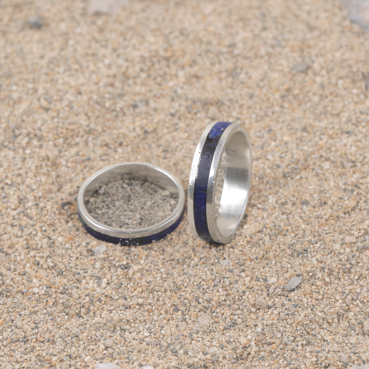 Lapis Lazuli Engagement Ring Couple Rings