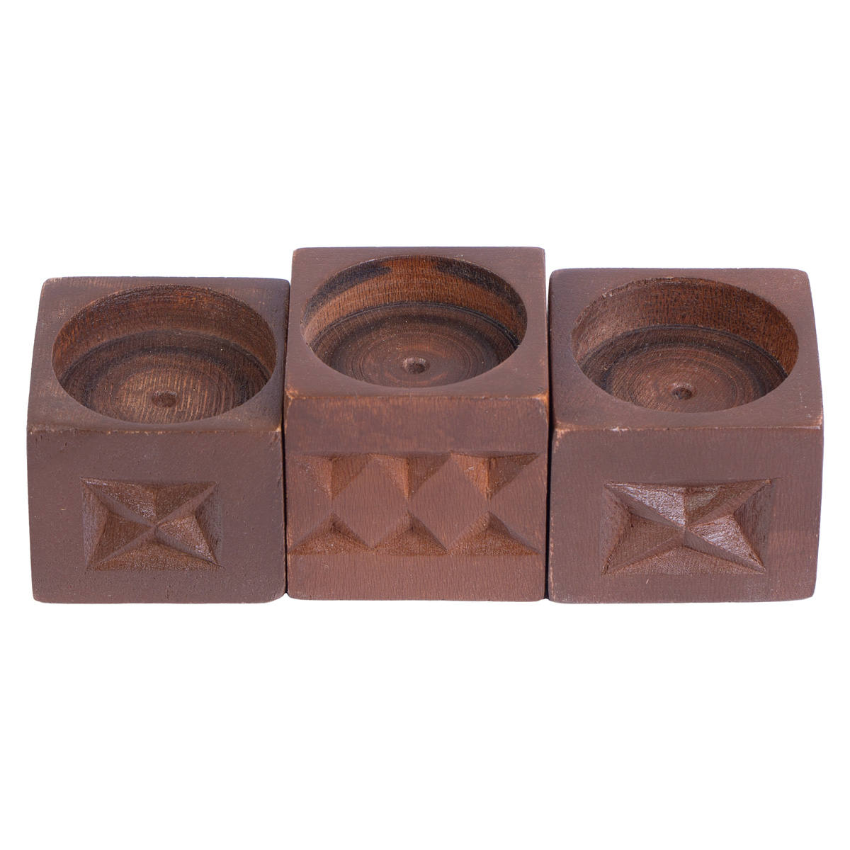 Walnut Wood Candle Holder Set| Wooden Candle Holder