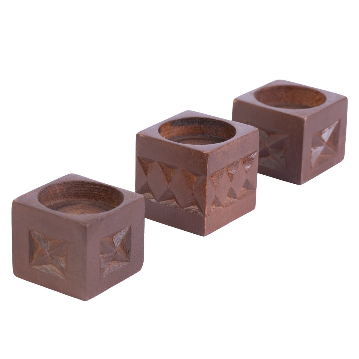 Walnut Wood Candle Holder Set| Wooden Candle Holder