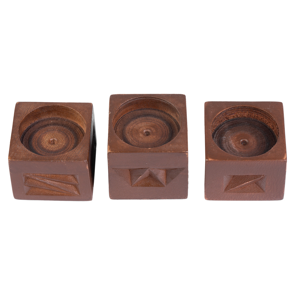 Walnut Wood Candle Holder | Mini Square Candle Holder Set