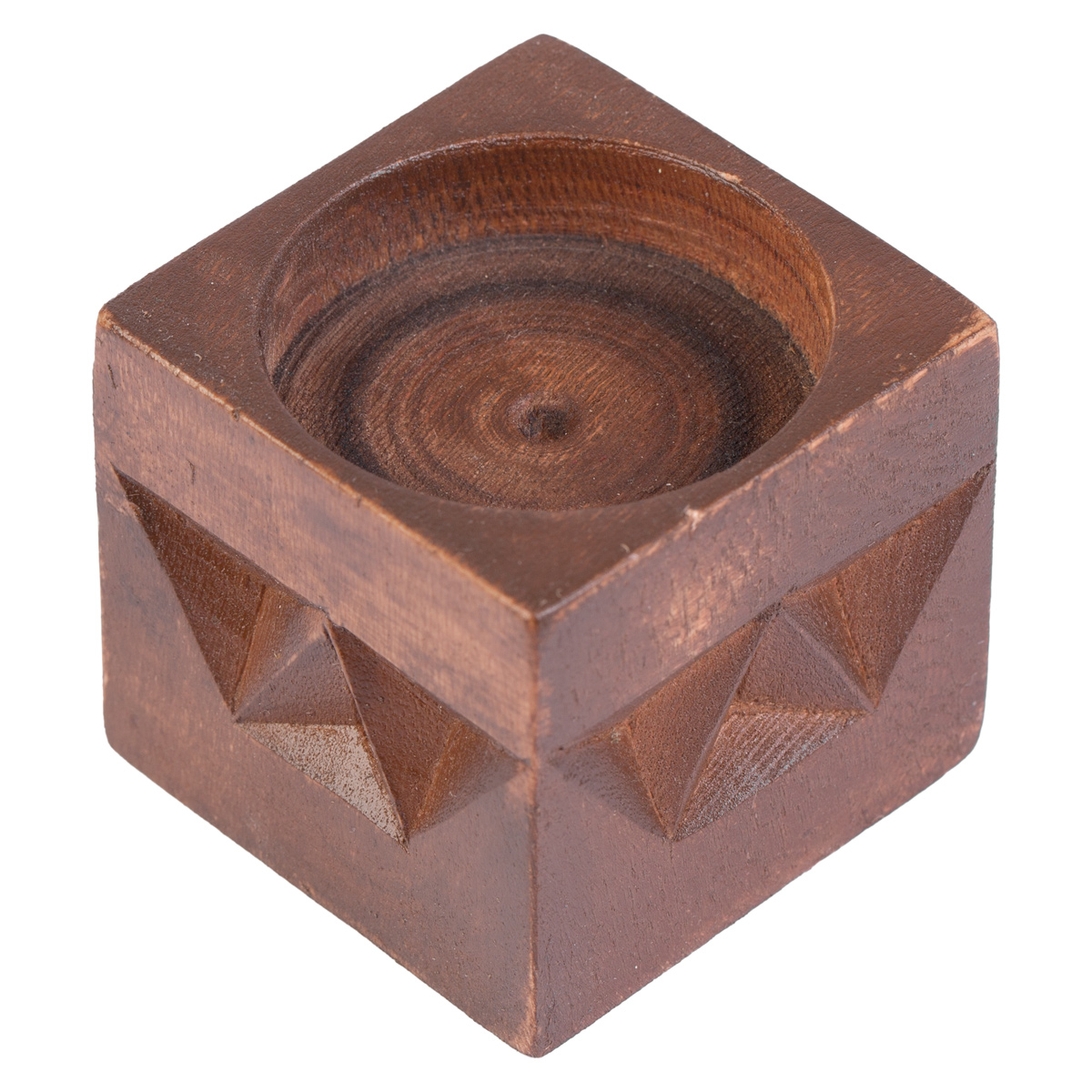 Walnut Wood Candle Holder | Mini Square Candle Holder Set
